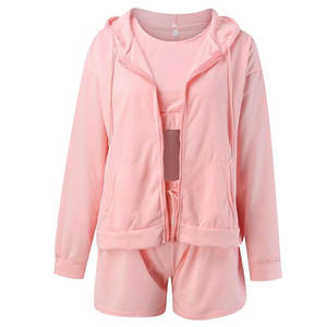 Ensemble décontracté pour femmes : sweat à capuche et short, personnalisable, haute qualité, respirant, écologique, polyester/coton, vente en gros - Product Image 1