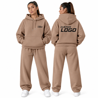 Service OEM, ensemble sweat-shirt et jogging surdimensionné pour femmes, en coton molletonné de qualité supérieure, marque privée