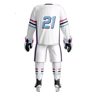 Custom Ice Hockey Uniform Sublimated Hockey Jersey and Pants Set Team Wear Professional Hockey Kit Wholesale - Product Image 2