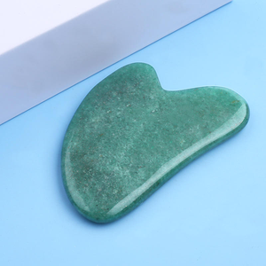 Planche de massage Gua Sha en jade naturel et quartz rose, masseur de pouce en forme de cœur, outil de beauté pour le visage, plaque de raclage en pierre gemme polie pour les soins de la peau - Product Image 5