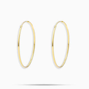 Grandes boucles d'oreilles créoles dorées pour femmes, en acier inoxydable plaqué or jaune, légères et tendance - Product Image 1