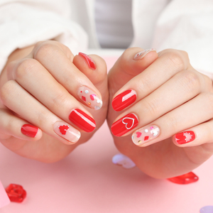 ShineB Bandes d'ongles en gel Coeur Autocollants pour ongles en gel français Rouge Bleu Couleur Hologramme Jewel easy self nail art made in Korea oem odm - Product Image 5