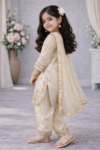 Ensemble de costume pour enfants en soie GMY de qualité supérieure avec broderies lourdes – Tenue de fête et de mariage - Product Image 3