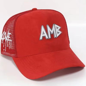 Casquette Trucker Personnalisée en Daim à 5 Panneaux avec Patch 3D en Relief, Faible MOQ, Fabrication OEM, Broderie de Haute Qualité - Product Image 3