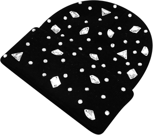 Bonnet Noir à Strass Unisexe Adulte Style Y2K 100% Acrylique Tricoté à la Machine Décontracté Quotidien Motif à Pois - Product Image 2