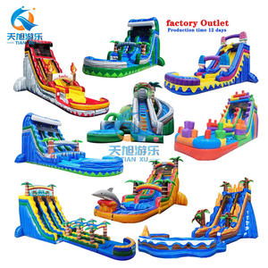 Toboggan aquatique gonflable commercial à double couture, thème bonhomme en pain d'épices, château gonflable et piscine pour enfants - Product Image 6