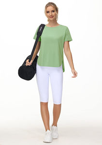 T-shirts de sport pour femmes, t-shirts de gym durables pour femmes, respirants, à séchage rapide, surdimensionnés, confortables, en coton - Product Image 6