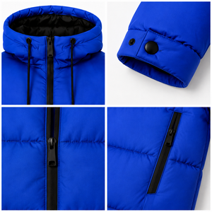 Veste matelassée imperméable pour homme avec logo brodé personnalisé, à capuche, isolée, pour l'hiver, fournisseur en gros - Product Image 4