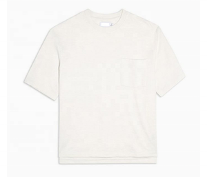 T-shirt en toile délavée à l'acide pour homme, coupe ajustée, été, 180g, manches courtes, épaules tombantes, col rond, personnalisable, salle de sport, séchage rapide, respirant - Product Image 4