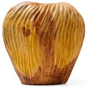 Bol en bois de teck artisanal en spirale |   Bol à fruits en bois naturel en gros - Product Image 4