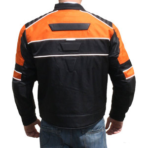 Men's Orange Black Color Blocked <b>Motorcycle</b> <b>Jacket</b> Full Sleeve Windproof All Seasons Racing Wear - Product Image 6