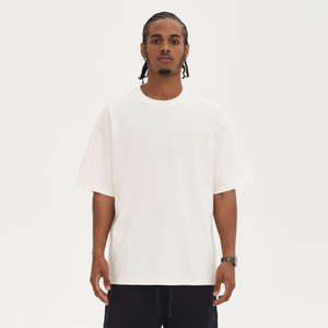 T-shirts personnalisés en gros pour hommes, fitness, musculation, gym, haute qualité, col rond, t-shirt uni en maille - Product Image 2