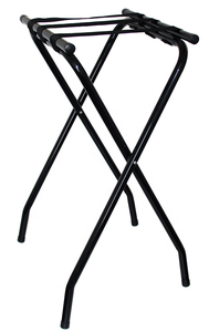 New Top Cagnshan Henry Foodservice <b>Mirror</b> Chrome Finish Double Bar Folding Tray Stand Silver Storage Holder Metal Tray Stand - Product Image 3