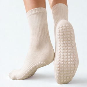 <b>Custom</b> Logo Women Anti Slip Yoga <b>Socks</b> Breathable Crew Sports <b>Socks</b> <b>Grip</b> Pilates Training <b>Socks</b> OEM <b>Custom</b> - Product Image 3