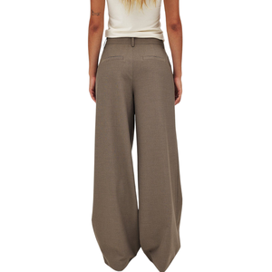 Pantalones de Mujer de Cintura Alta y Pierna Ancha, Casuales, de Oficina, Rectos, Transpirables, Ecológicos, OEM, ODM, Personalizados, Venta al Por Mayor - Product Image 4