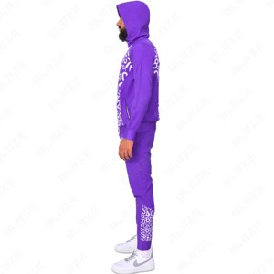 Venta al por mayor de alta calidad de invierno de talla grande chándal personalizado con capucha Fitness deporte poliéster contar chándal impreso - Product Image 4