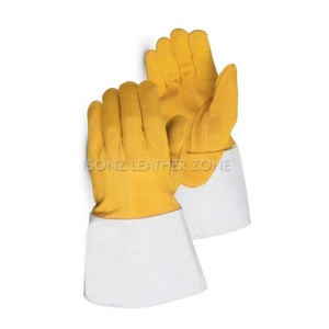 ถุงมือเชื่อม TIG สำหรับผู้ใหญ่แบบ unisex ขนาด 12 นิ้ว หนังแพะ ป้องกันนิ้วโป้งแบบ Keystone  ขอบหนังวัว - Product Image 1