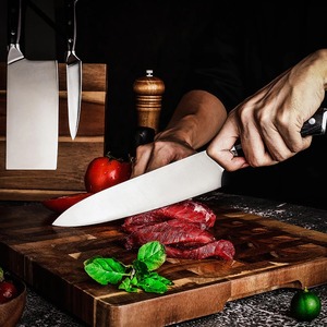 Cuchillo de Chef Ambidiestro Forjado a Mano, Ecológico, Extra Afilado, de Acero Inoxidable Industrial, con Mango de Madera Estilo Vikingo, 8-9.9 Pulgadas - Product Image 4