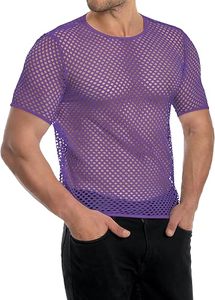 Nouveauté : T-shirts en maille filet transparents, coupe ample streetwear, haute qualité, avec logo personnalisé, respirants - Product Image 5