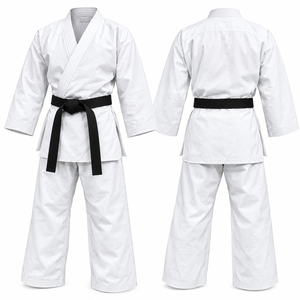 Custom OEM WHITE Cotton Judo Uniform Sets Professional Martial Arts Training Dogi with Black <b>Belt</b> Breathable Quick Dry - Product Image 1