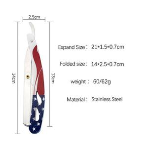 Straight Single Blade <b>Beard</b> Cutting Throat Folding Knife Shaving Razor Mens <b>Caring</b> Stainless Steel Barber Razor ANAAIF - Product Image 2