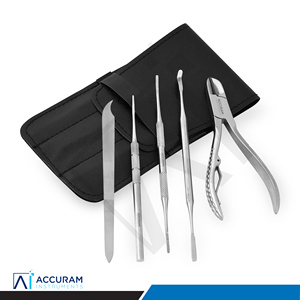 Accuram Professional Set of 5 Toenail Clippers Ingrown Stainless Steel Toenail Tool Kit Pedicure Nail Cutter Podiatry Nail Care - Product Image 1