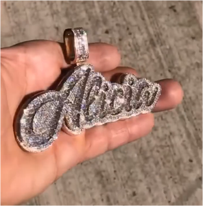 Collar de Plata de Ley 925 con Colgante de Letra Personalizada Estilo Hip Hop, Cadena con Nombre de Diamantes para Hombre, Regalo Personalizado - Product Image 3