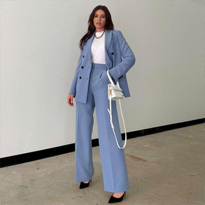 Último Modelo de Trajes Formales de Negocios para Mujer, Ropa de Boda, Conjunto de Dos Piezas, Vestido Casual de Oficina, Pantalón y Chaqueta, Logotipo Personalizado, Botones, Transpirable - Product Image 4