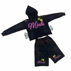 Custom embriodry and printed logo OEM Summer Streetwear Jogger 100% Cotton <b>Tracksuit</b> for Men Manufacturer hoodie and Shorts Set - Product Image 4