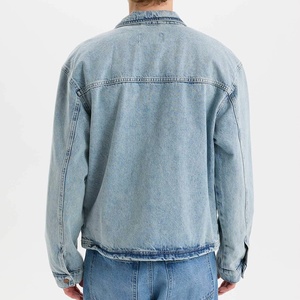 <b>Custom</b> OEM Service Acid Wash <b>Denim</b> <b>Jacket</b> for Men 100% Cotton Streetwear Style - Product Image 4