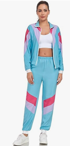 SPEZIA International Women's Color Blocked Tracksuit <b>Set</b> Full Sleeve Turndown Collar Sporty All Seasons Wear - Product Image 2