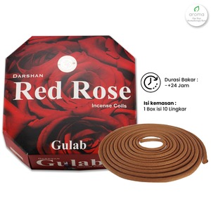 Bobines d'encens Darshan Red Rose, parfumées au Gulab, encens aromatique indien pour usage domestique - Product Image 2