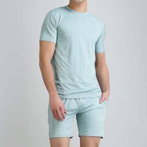 Conjunto Casual de Verano para Hombre, Nuevo, Transpirable, de Algodón Tejido, Personalizado, de 2 Piezas, Camiseta y Pantalones Cortos con Estampado Sólido - Product Image 4