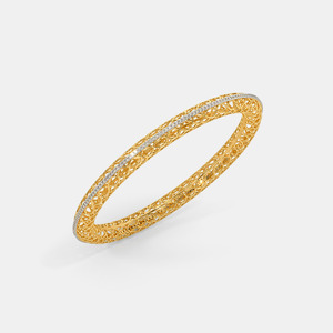 Lace Filigree Diamond Gold <b>Bangle</b> <b>Bracelet</b> - Product Image 1