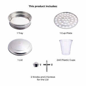 PREMIUM STAINLESS STEEL HOLY COMMUNION TRAY SET 40 CUPS SINGLE TRAY <b>MIRROR</b> POLISH BOTTOM RING CHURCH USE - Product Image 5