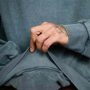 Sudadera con Capucha para Hombre, Estilo Vintage, Tejido Grueso, 100% Algodón, Lavado Ácido, Bordado Personalizado, Estilo Vintage, Lavado, Talla Grande, Básica - Product Image 5
