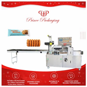 Automatic Single Individual Cookie Flow Pack <b>Machine</b> Pillow Pouch Wafer <b>Biscuit</b> Packing <b>Machine</b> - Product Image 2