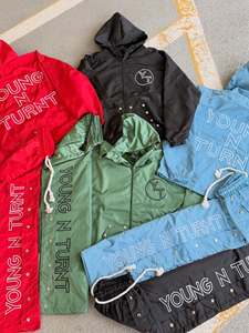 <b>Red</b> <b>Hooded</b> Windbreaker <b>Jacket</b>| Snap Button Streetwear <b>Jacket</b>| Waterproof Urban Fashion Outerwear|OEM Private Label Manufacturer - Product Image 6