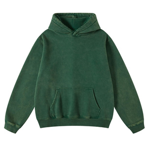 Sweat-shirts à capuche pour hommes de qualité supérieure, effet usé, fermeture éclair intégrale, effet délavé soleil, style vintage, lavage à l'acide personnalisé. - Product Image 3