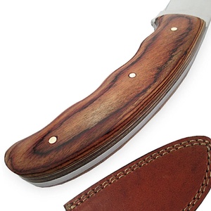 มีดล่าสัตว์กลางแจ้ง UA Supplies Gut Hook ทำมือจากเหล็กกล้าคาร์บอน ใบมีดแบบ Fixed Blade เกรดอุตสาหกรรม ขนาด 8 นิ้ว ด้ามไม้ รับผลิตแบบ OEM ODM - Product Image 3