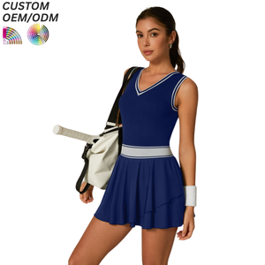 ชุดเทนนิสผ้าโพลีเอสเตอร์ 100% แบบกำหนดเอง สำหรับเสื้อและกางเกงขาสั้น แห้งเร็ว ระบายอากาศได้ดี โลโก้ด้านหน้า รองรับ OEM ODM สำหรับขายส่ง - Product Image 6