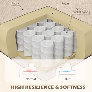 Poltrona con Schienale Alto e Bottoni Decorativi per Soggiorno, Sedia Lounge Beige con Braccioli Rotondi e Gambe in Legno - Product Image 5