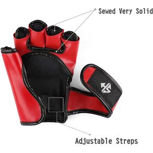 Gants de MMA en gros, marque Hunter, en cuir PU, design personnalisé, haute qualité, anti-humidité, demi-gants de MMA premium - Product Image 3
