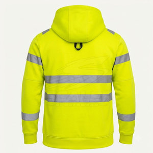 Factory Direct SCALER SPORTSWEAR High Visibility ANSI Class 3 <b>Waterproof</b> Reflective Pullover Hoodie Front Pocket Outdoor - Product Image 2