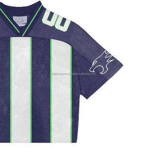 เสื้อเจอร์ซีย์ฟุตบอลผ้าตาข่ายแฟชั่นสำหรับผู้ชายเสื้อยืดผ้าฝ้าย100% ทรงหลวมพิมพ์ลาย - Product Image 2