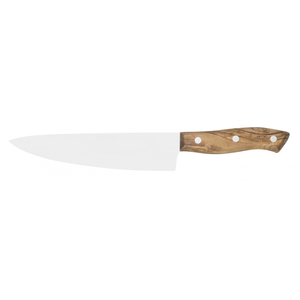 Couteaux de chef avec manche en bois brun naturel à triple rivet et lame large en acier inoxydable pour la cuisine et la préparation des aliments - Product Image 3