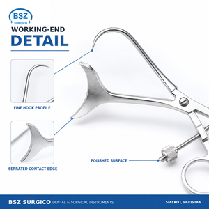 คีมจับผ่าตัดสแตนเลส BSZ SURGICO พร้อมกลไกปรับระดับ สำหรับการผ่าตัดทั่วไป เครื่องมือผ่าตัดแบบใช้มือ - Product Image 6