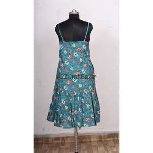 Robe moulante mi-longue en coton écologique à imprimé floral pour femme, style bohème vintage moderne, décontractée pour l'été - Product Image 6