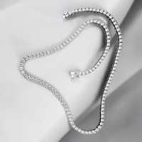 Collier chaîne à maillons minimaliste de luxe, coupe brillante, en argent sterling 925 plaqué argent, moissanite certifiée IGI, pour homme et femme
