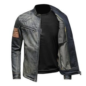 Chaqueta Cortavientos de Cuero para Hombre, Nueva Moda, Estilo Racing, Premium, Cómoda, con Cuello Alto de Lona, Transpirable para Invierno - Product Image 1